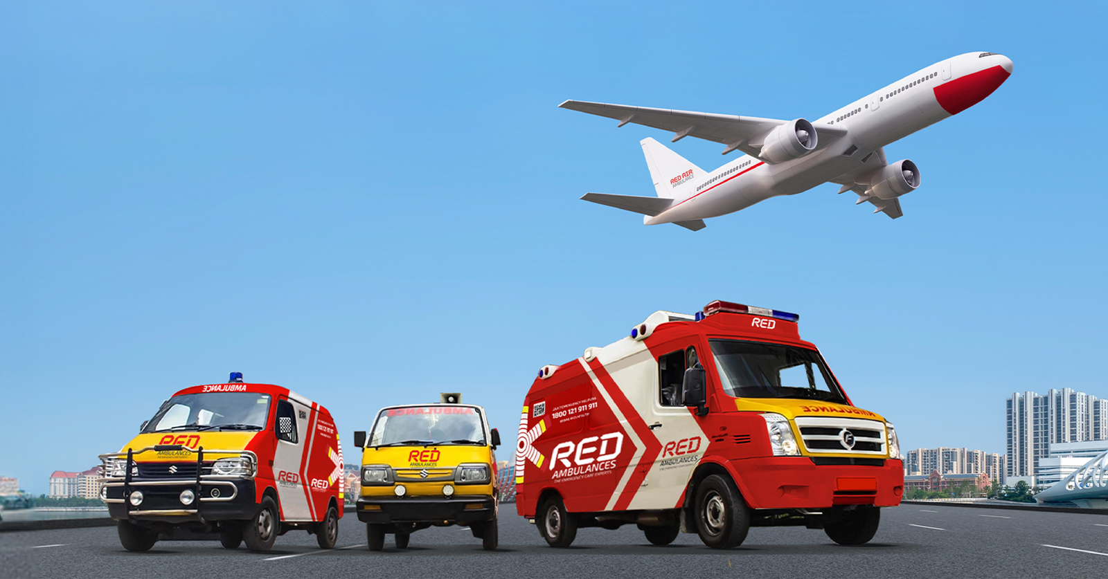 Biggest fleet of<br/>road ambulances